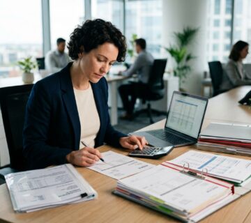 Accountant checking invoices and… 202607061406 360x320