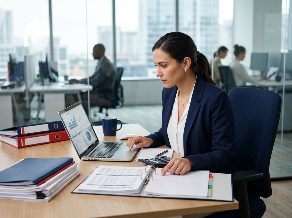Accountant working on laptop rep… 202607061412